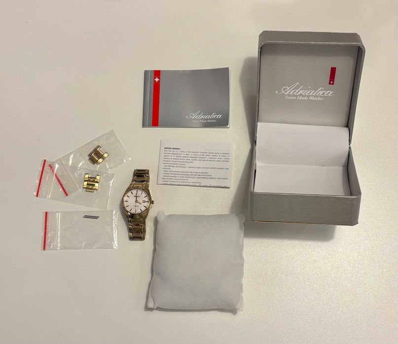 Złoty zegarek damski - Adriatica - okazja! Stan b. dobry