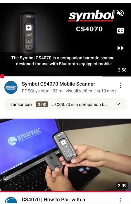 Leitor de código de barras Scanner Barcode bluetooth Symbol Zebra