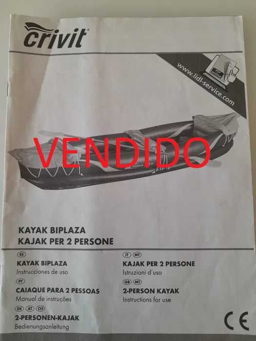 Caiaque insuflável 2 pessoas