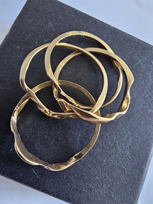 Conjunto 4 aneis ouro 14 klt