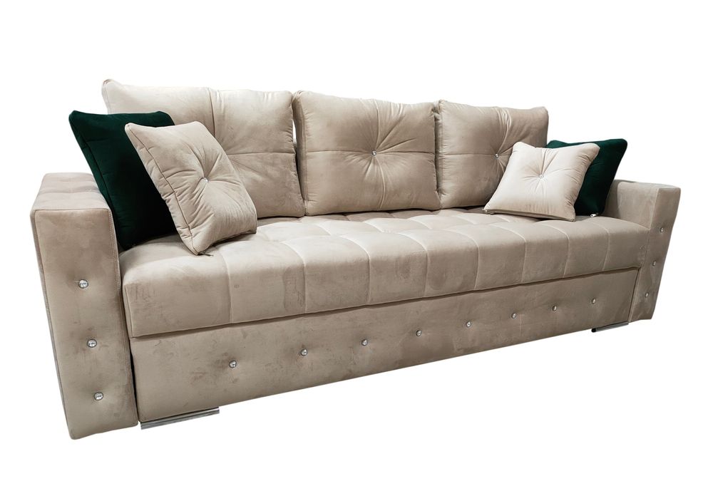 Kanapa Sofa Samara glamour  rozkładana welur sprężyny
