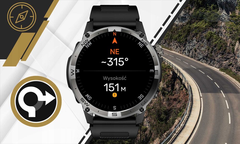 SMARTWATCH zegarek MĘSKI GPS wodoodporny sport POLSKIE menu