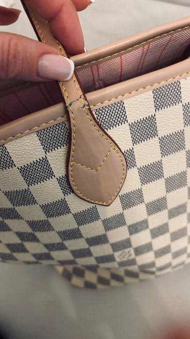 Torebka Louis Vuitton neverfull biała shopper bag