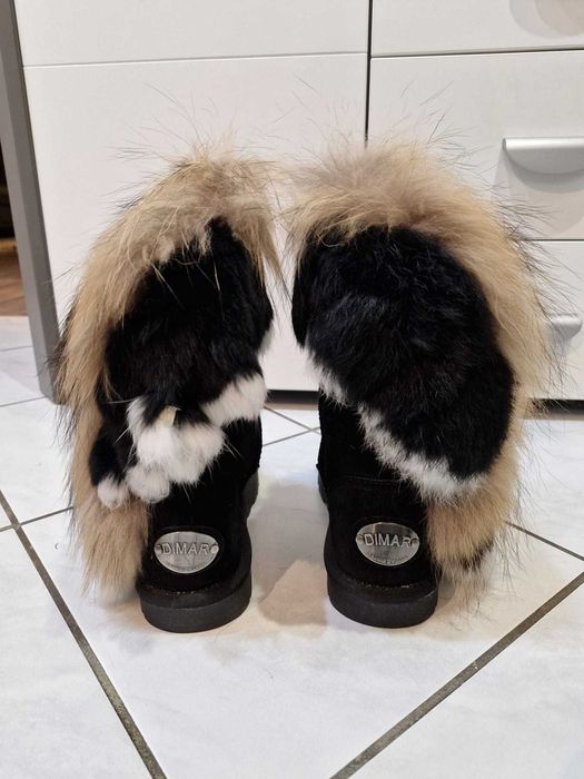 EMU botki - czarne śniegowce z naturalnej skóry