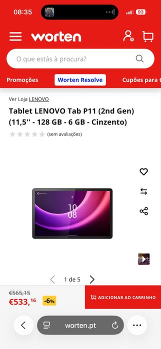 Tablet Lenovo P11 + Precision Pen + Teclado NOVO