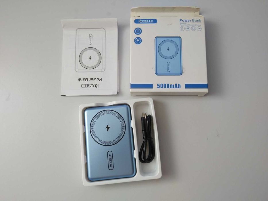 Powerbank 5000mAh e carregamento wireless