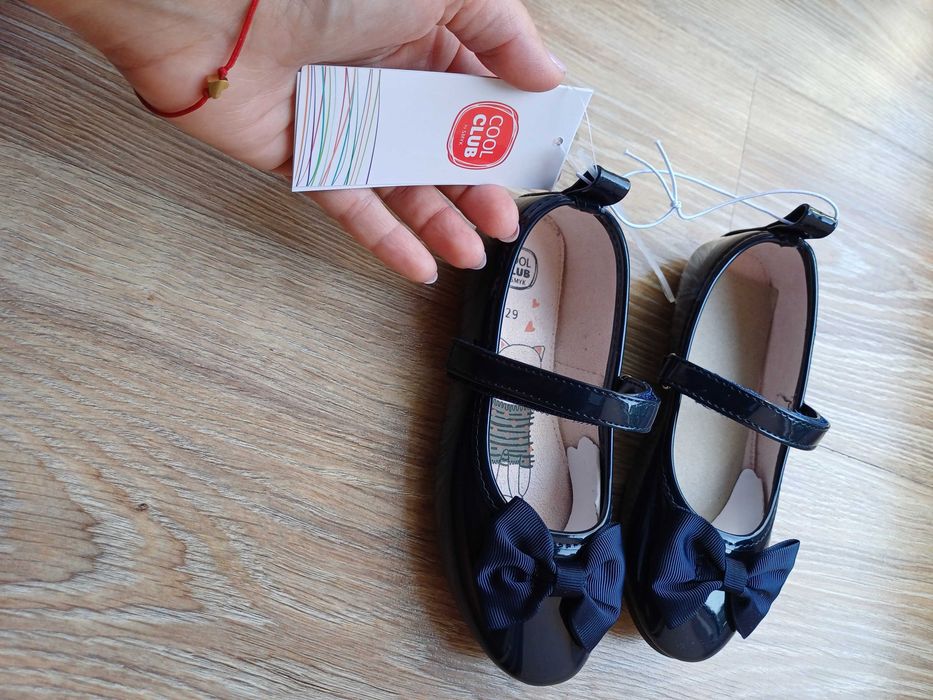 Nowe baletki baleriny lakierki granatowe 29