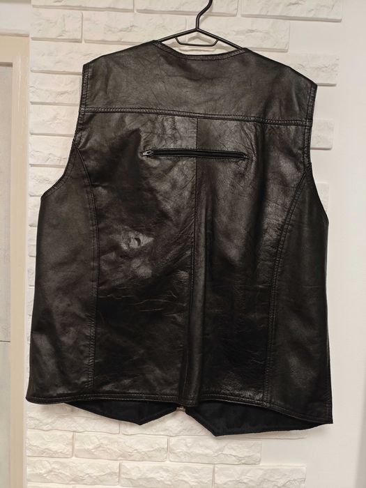 Bally жилетка шкіряна байкерська чорна чоловіча великого розміру жилет