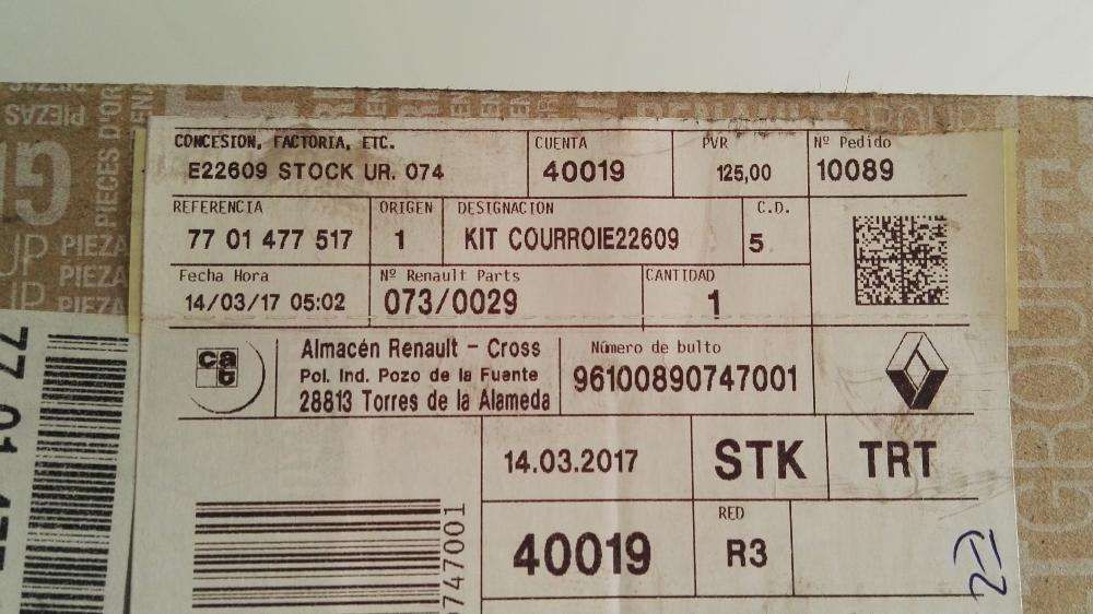 Kit Correia de Acessórios RENAULT