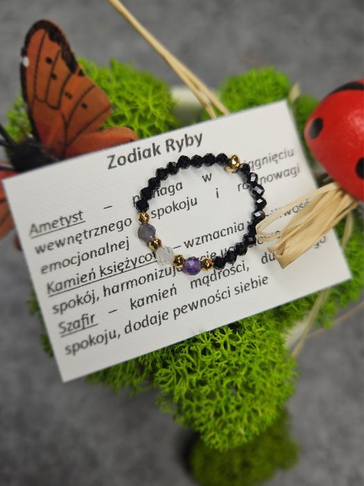 Pierścionek elastyczny, zodiak Ryby