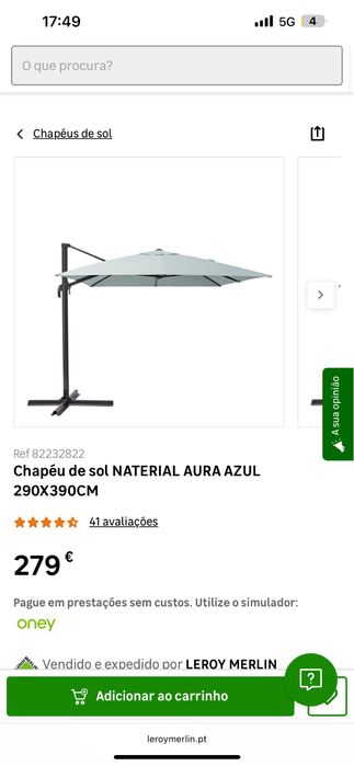 Guarda sol naterial azul