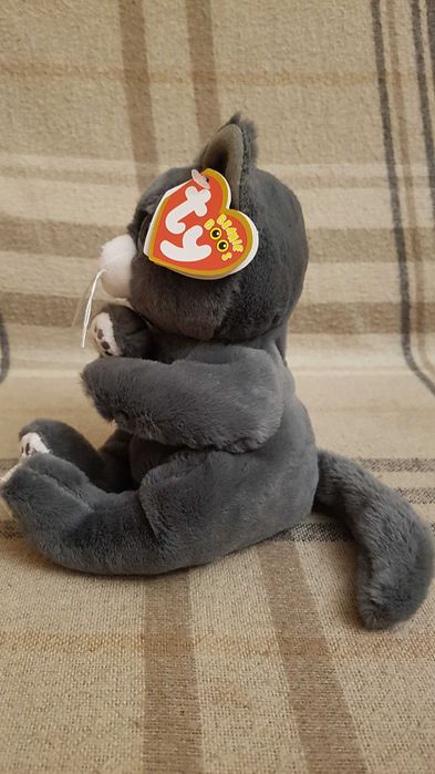 Ty beanie Ballies глазастик пепельный кот PAYTON 22 см