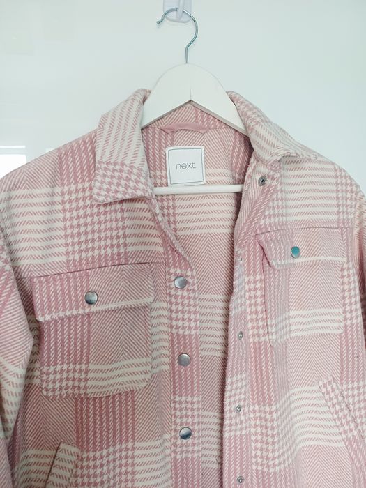 Kurtka koszulowa w kratę różowa Next 152
