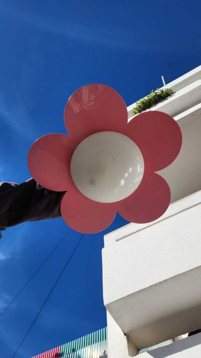 Candeeiro teto flor rosa criança