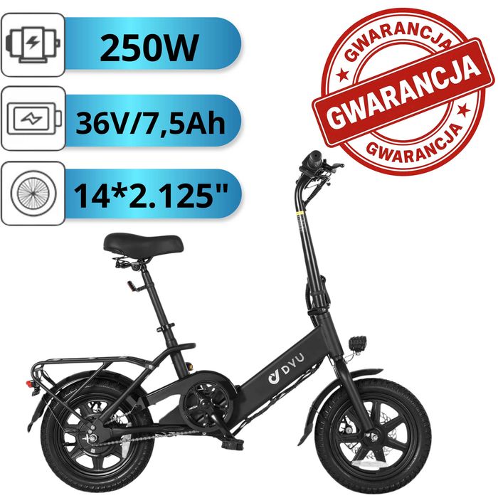 Składany Rower Elektryczny DYU C3 | 250W | 7,5Ah/36V | 14" | Gwarancja l składany l
