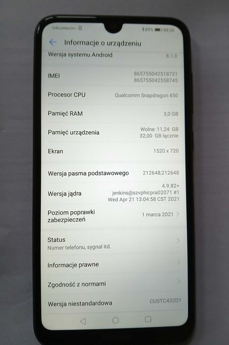 Smartfon Huawei Y7 2019 - stan idealny - wysyłka GRATIS