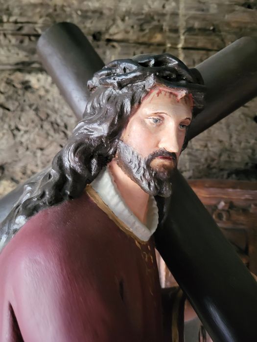 Duża figura 74 cm Pan Jezus dźwigający krzyż Droga krzyżowa