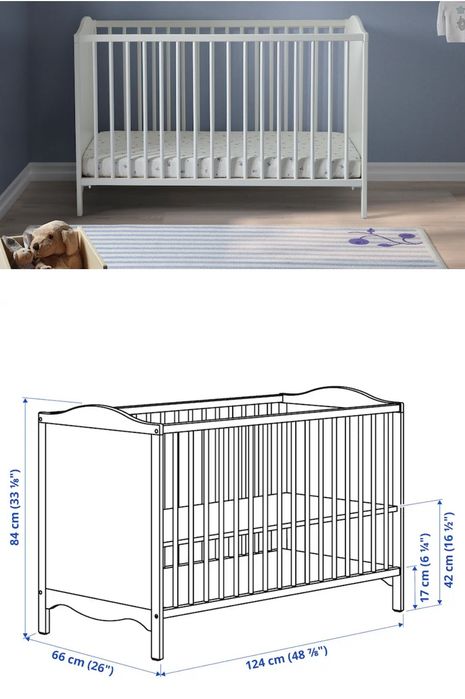 Berço novo Ikea. Smagora. Com colchãoortopédico.