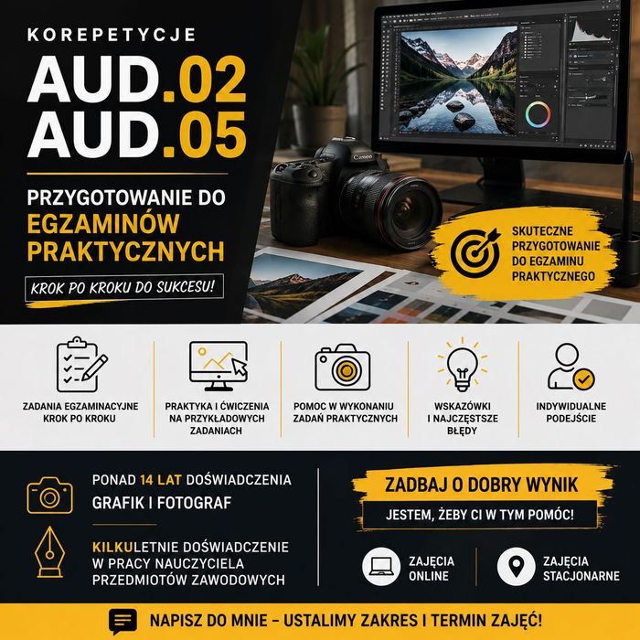 KOREPETYCJE Photoshop Illustrator – egzamin praktyczny AUD.02 / AUD.05