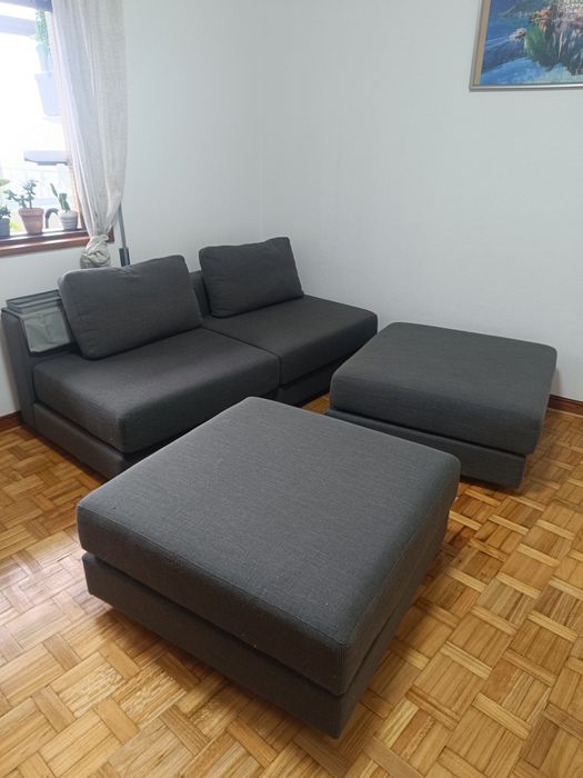 Sofá cama com 4 módulos