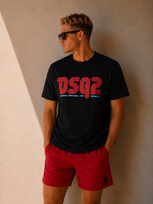 Dsquared2 czarna koszulka z logo
