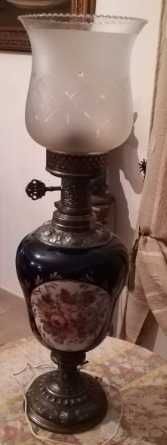 Candeeiro mesa em porcelana, base em bronze - anos 50