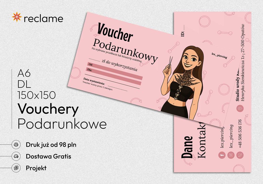 Vouchery, Bony Podarunkowe - Druk i Projekt | Darmowa Dostawa