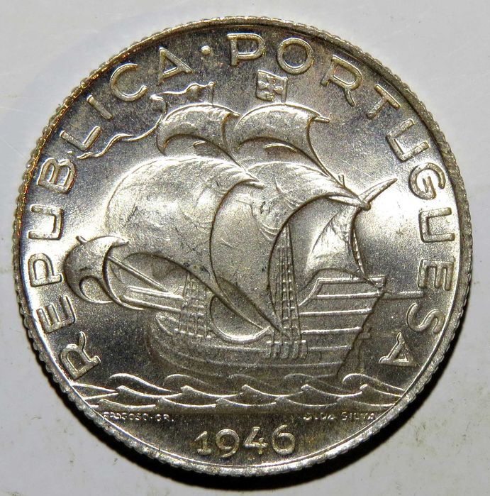 Moeda Republica Portuguesa 2$50 1946 de Rolo - Soberba/FDC Prata