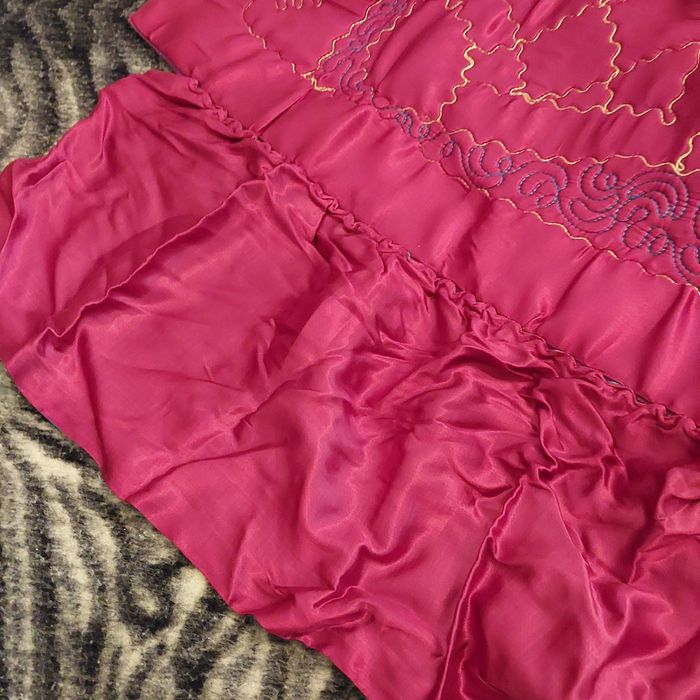 Colcha acolchoada bordada dupla face64729900118403127
