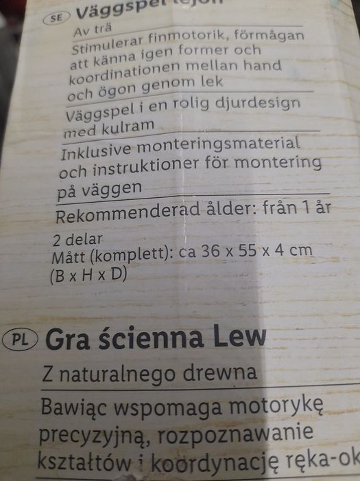 Gra ścienna Lew dla dzieci