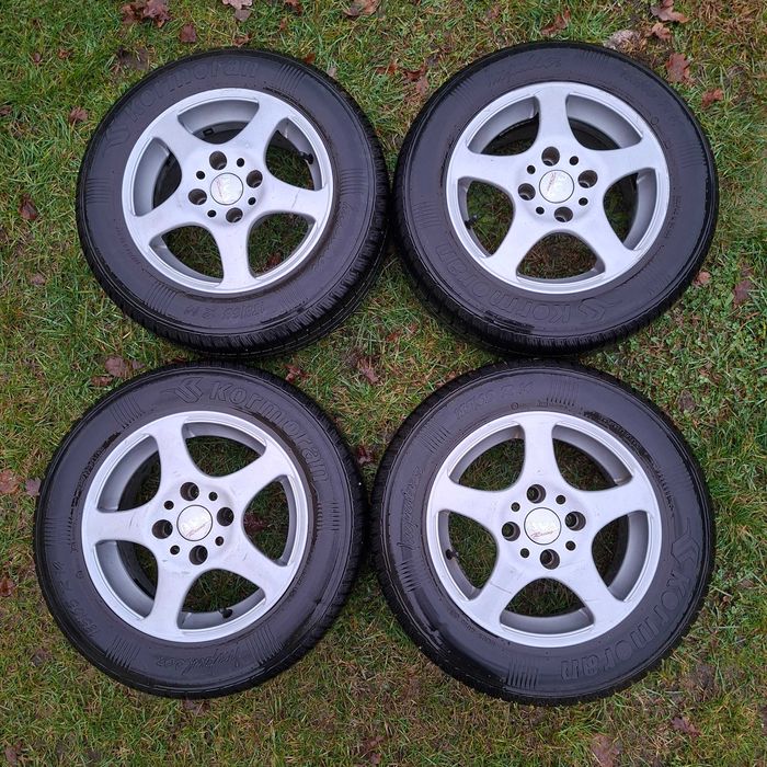 Felgi aluminiowe r. 14, 4x108 ET38, opony letnie Kormoran 185/65