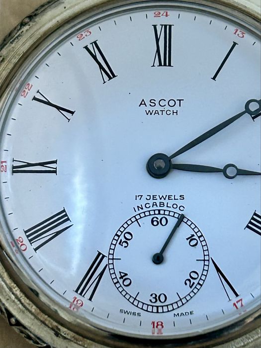 Relógio de Bolso Ascot "Hunter" – Calibre Suíço Unitas 498 – 17 Rubis