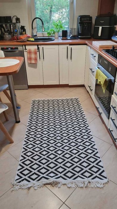 Dywan boho kilim 80x150 cm z frędzlami romby