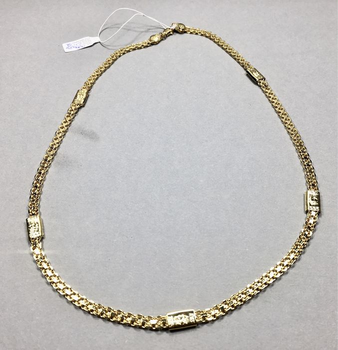 Złoty męski łańcuszek VERSACE wybite próby•pozłacany 18K
