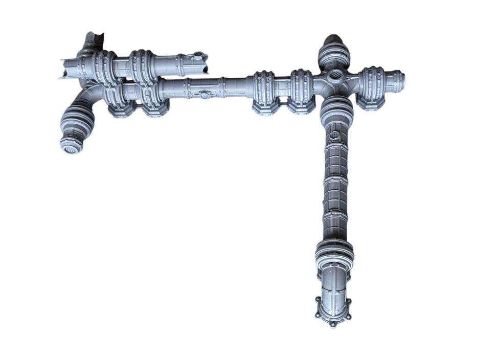 Rurociągi przemysłowe, uszkodzone, zestaw rur B, druk 3D