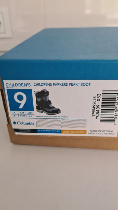 Ботинки Columbia для мальчика, на ногу 14 см