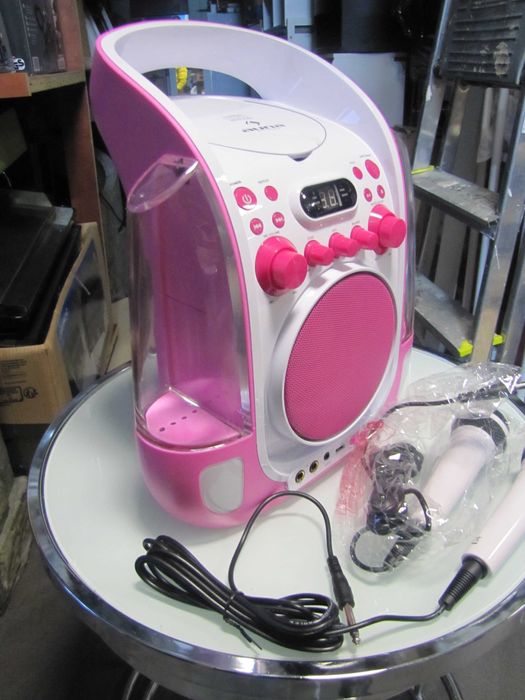 Zestaw do karaoke dla dzieci głośnik 2 mikrofony LED Auna Liquida