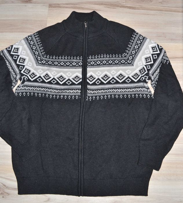 1^  Bonprix duży rozpinany  sweter wzór norweski  XL