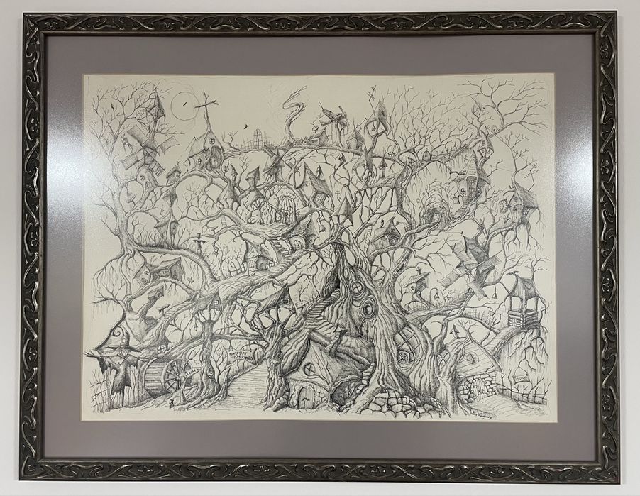 Картина, бумага, перо , тушь