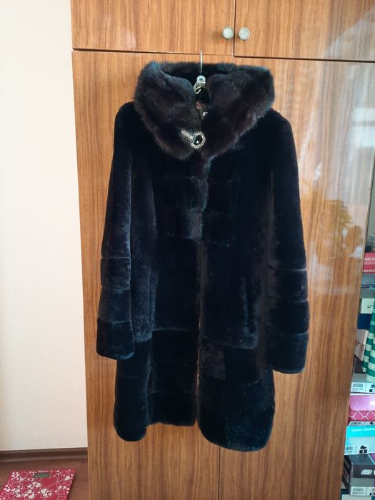 Шуба мутон+норка 46-48