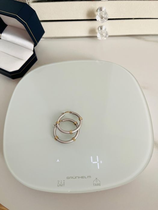 Нові золоті сережки 585 проби  біле матове золото