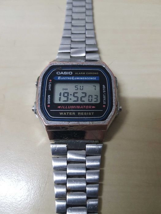 Zegarek nareczny CASIO A168 ILLUMINATOR 3298 ElectroLuminescence Alarm