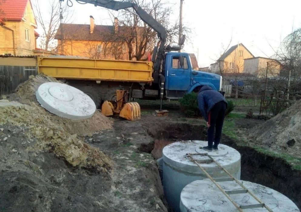 Копка та підключення вигрібної ями, каналізації і септика. ТГУ1100