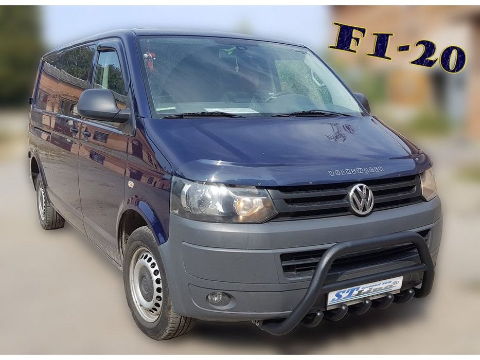 Volkswagen T5 2010-2015 рр. Кенгурятник WT003 Black (нерж)