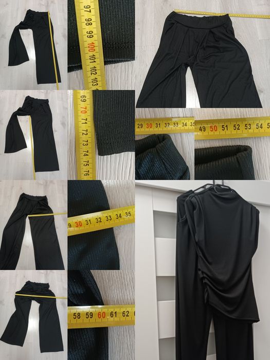 Zestaw uni na S M L / XL komplet elegancki czarny garnitur owy, dres