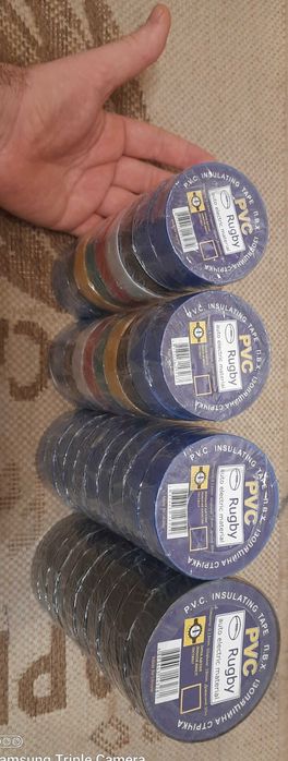 Изолента синяя чёрная и цветная.  Ізолента чорна синя та кольорова