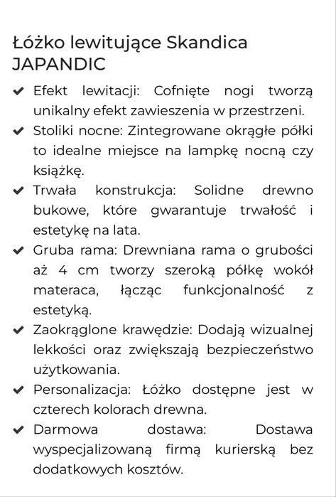 Łóżko lewitujace Scandica JAPANDIC 160x200 stan bardzo dobry