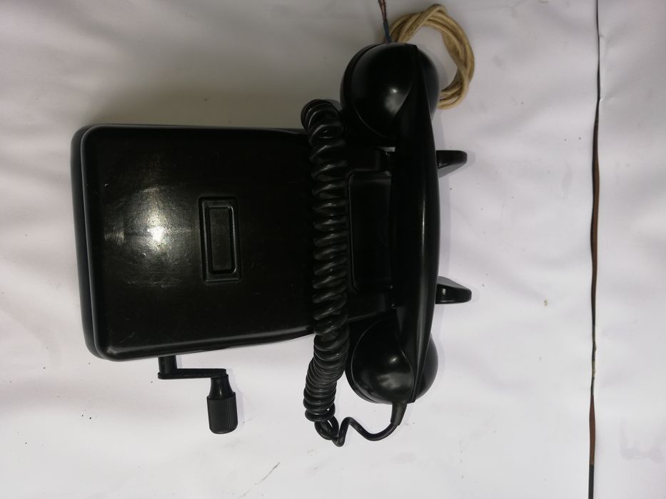 Stary Telefon Ebonitowy na Korbę