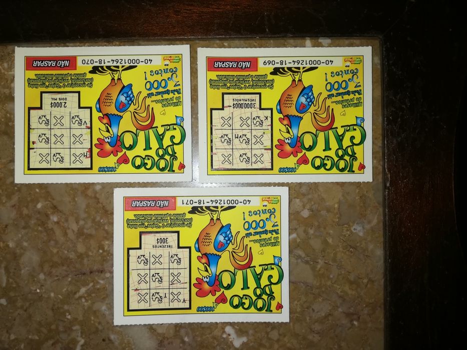 Bilhetes de lotaria/raspadinha vintage