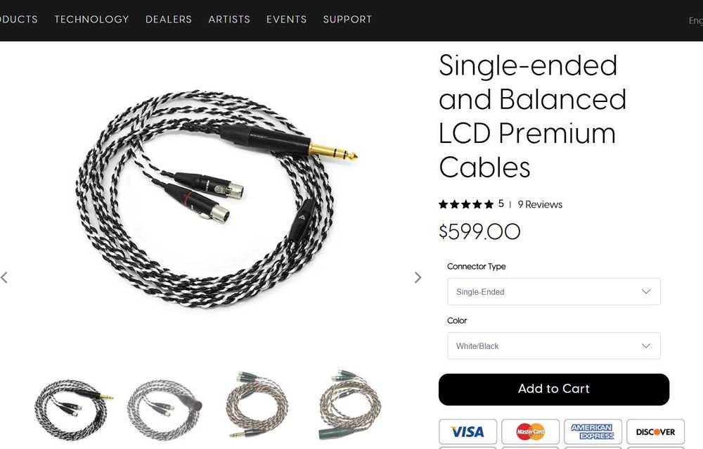 Audeze LCD Premium, Moon Audio Silver, Black Dragon преміальні кабелі